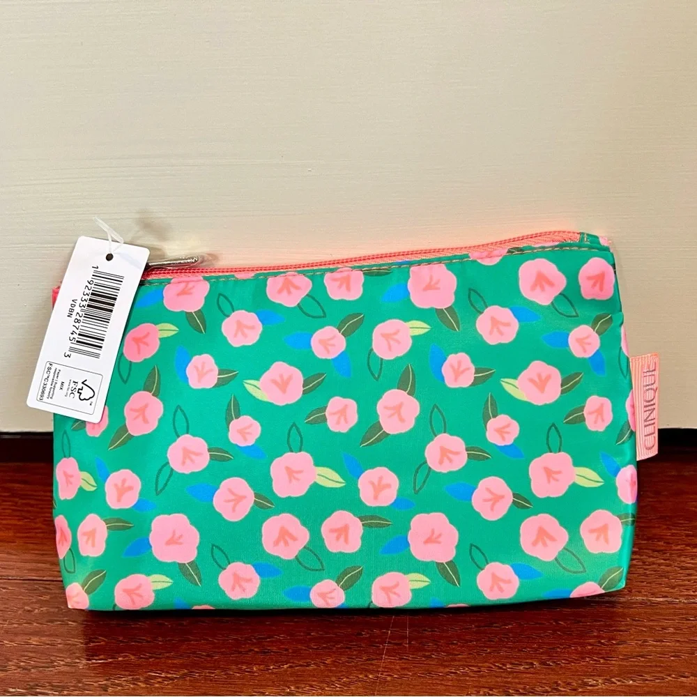 New in package!  Clinique Eye Makeup Kit with Floral Cosmetic Bag